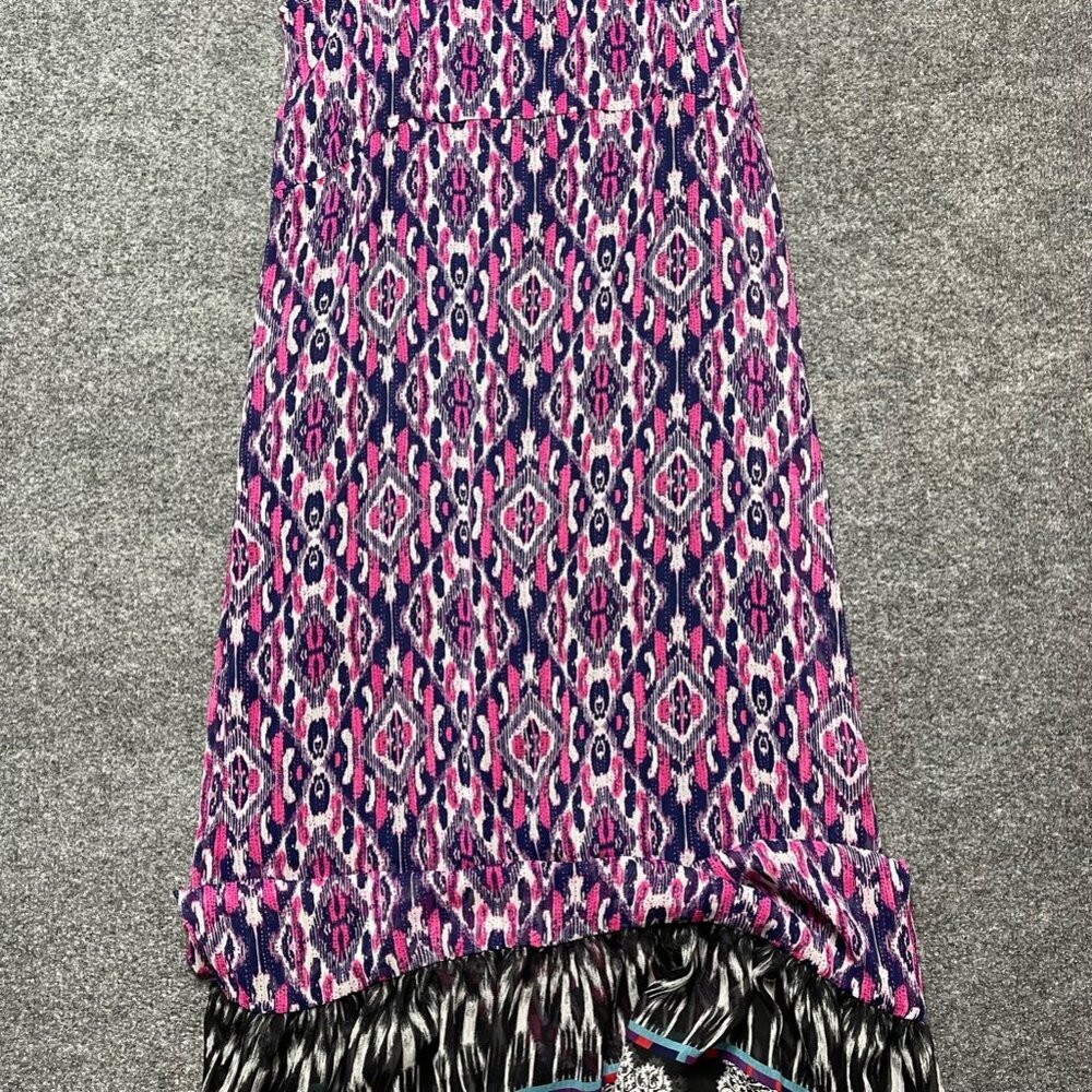Express Womens Shift Dress Multicolor Lined Maxi Sleeveless Boho Mixed Print S - Picture 5 of 10